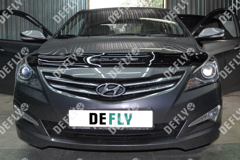 Дефлектор капота Hyundai Solaris, 2014-2017, рестайлинг