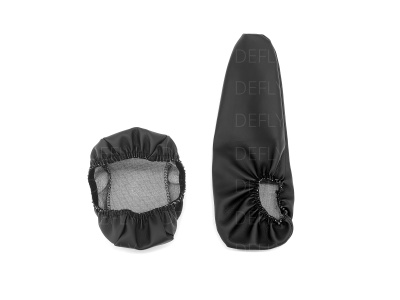 Чехол на центральные подлокотники переднего кресла Toyota Funcargo, 1999-2005, экокожа черная, 2 шт