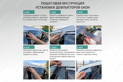 Дефлекторы окон 2D Geely Monjaro, 2021-н.в., комплект 6 шт.