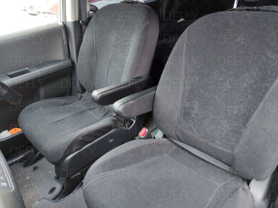 Чехлы на подлокотники переднего ряда Honda Freed (GB3, GB4), 2008-2016, экокожа черная, 2 шт