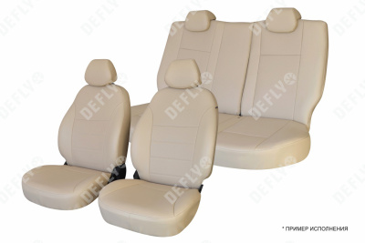 Чехлы на сиденья Toyota Land Cruiser Prado (J120), 2002-2009, левый руль, экокожа бежевая