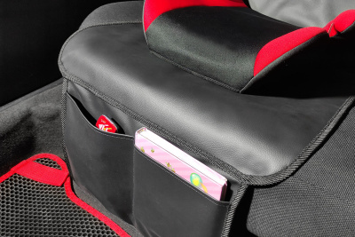 Накидка защитная под детское автокресло, экокожа черная 