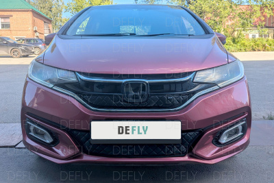 Утеплитель радиатора для Honda Fit (GP, GK), 2017-2020, 2-й рестайлинг, экокожа черная