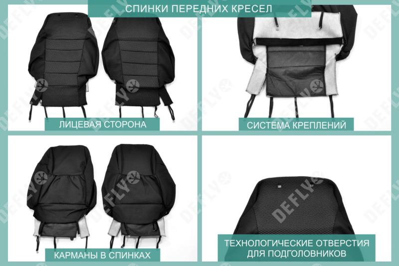 Чехлы на сиденья Lada Vesta, 2015-н.в., седан, задний ряд 60/40, жаккард 