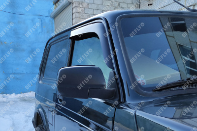 Дефлекторы окон Lada Niva 4x4 (2121), 1977-2021, 3 двери, комплект 2 шт.