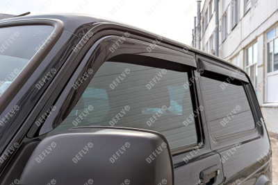 Дефлекторы окон Lada Niva 4x4 (2121), 1977-2021, 3 двери, комплект 4 шт.