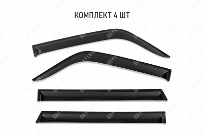 Дефлекторы окон Lada Niva 4x4 (2121), 1977-2021, 3 двери, комплект 4 шт.
