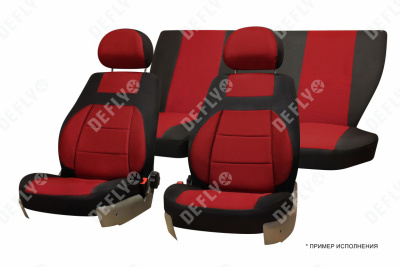 Чехлы на сиденья GAZ Volga (3110), 1997-2009, дополнительная боковая поддержка, жаккард черный/красный