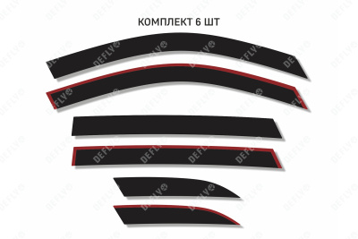 Дефлекторы окон 2D Geely Monjaro, 2021-н.в., комплект 6 шт.