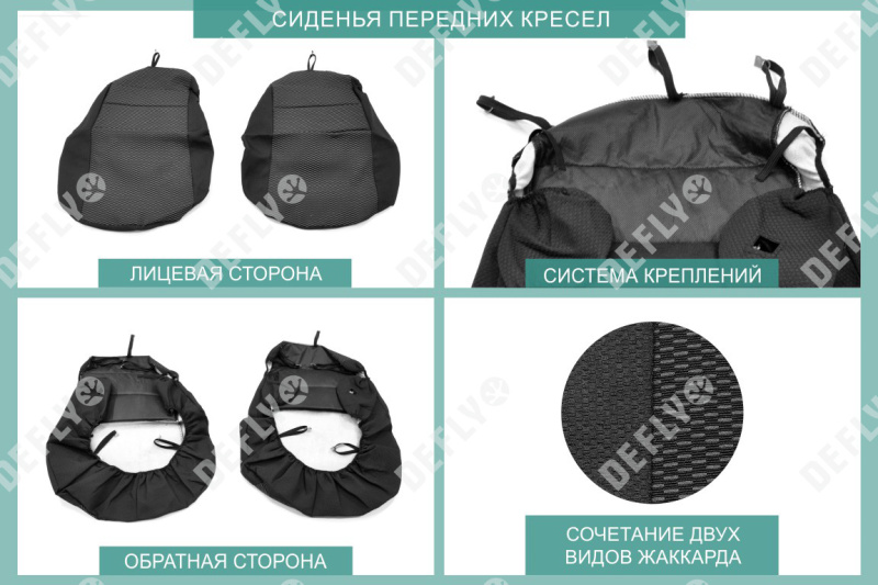 Чехлы на сиденья Lada XRAY, 2015-2022, задний ряд 60/40, жаккард 