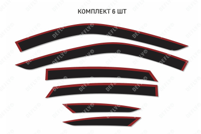 Дефлекторы окон 2D Lada Granta 2018-н.в., лифтбек, комплект 4 шт.