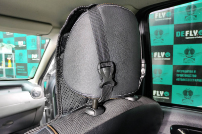 Накидки на передние сиденья из черной замши с стежкой ромб (2 шт.)