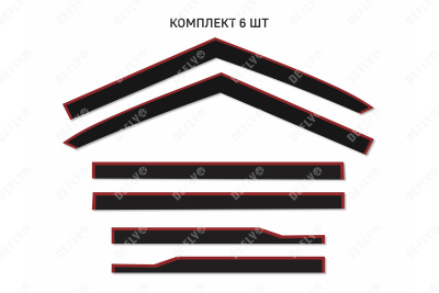 Дефлекторы окон 2D Jetour T2, 2024-н.в., комплект 6 шт.