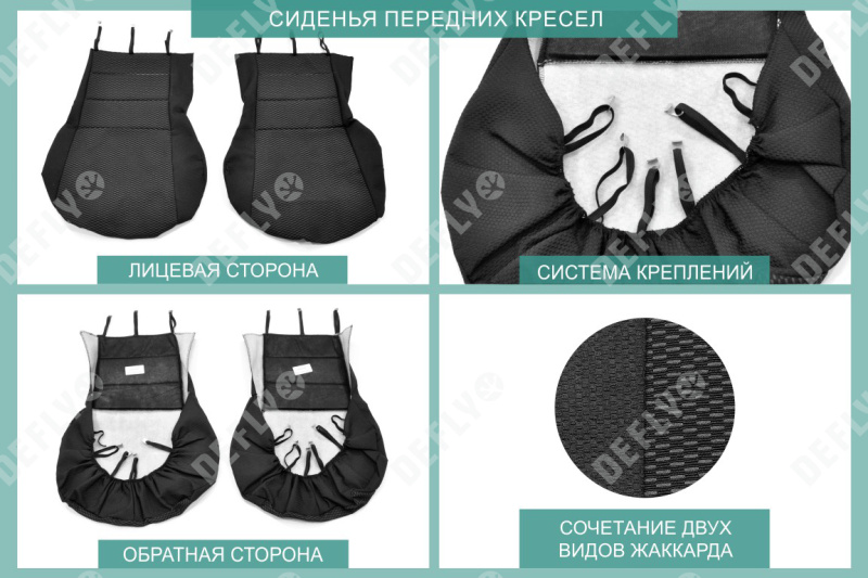 Чехлы на сиденья Lada Vesta, 2015-н.в., седан, задний ряд 60/40, жаккард 