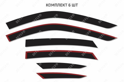 Дефлекторы окон 2D Lada Granta 2018-н.в., лифтбек, комплект 4 шт.