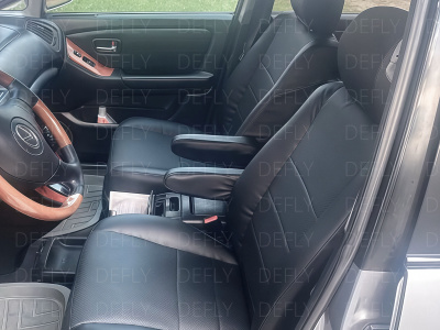 Чехлы на подлокотники переднего ряда Lexus RX300 (XU10), 1998-2001, США, экокожа черная, 2 шт