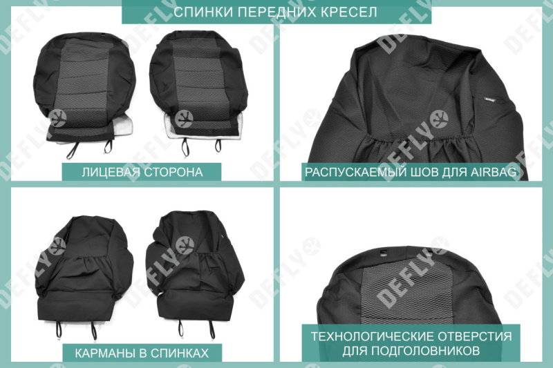 Чехлы на сиденья Lada XRAY, 2015-2022, задний ряд 60/40, жаккард 