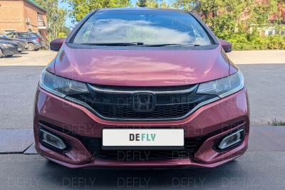 Утеплитель радиатора для Honda Fit (GP, GK), 2017-2020, 2-й рестайлинг, экокожа черная