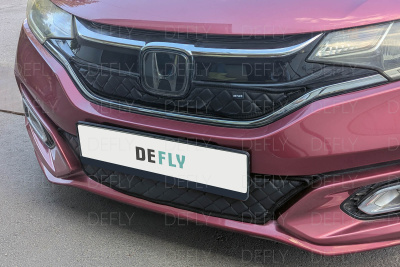 Утеплитель радиатора для Honda Fit (GP, GK), 2017-2020, 2-й рестайлинг, экокожа черная