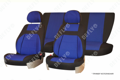 Чехлы на сиденья GAZ Volga (3110), 1997-2009, дополнительная боковая поддержка, жаккард черный/синий
