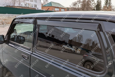 Дефлекторы окон Lada Niva 4x4 (2121), 1977-2021, 3 двери, комплект 4 шт.