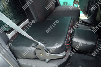 Чехлы на сиденья Renault Duster (HS), 2015-2021, Expression, Privilege, экокожа черная/жаккард красный ромб