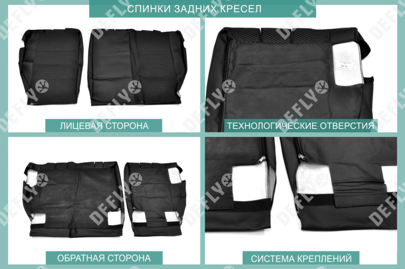 Чехлы на сиденья Mitsubishi ASX, 2010-2022, экокожа черная/жаккард