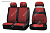 Чехлы на сиденья ГАЗ ГАЗель Бизнес, 2010-2017, дополнительная боковая поддержка, жаккард черный/красный