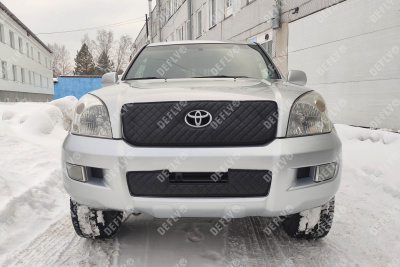 Утеплитель радиатора для Toyota Land Cruiser Prado (J120), 2002-2009, экокожа черная 