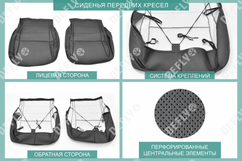 Чехлы на сиденья Hyundai Solaris, 2017-2022, передний ряд, экокожа черная