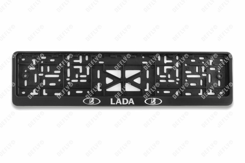 Рамка для номера автомобиля с защелкой, пластиковая, черная, LADA серебро 