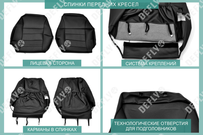 Чехлы на сиденья Opel Astra (H), 2004-2011, седан, хэтчбек, без подлокотника, экокожа черная