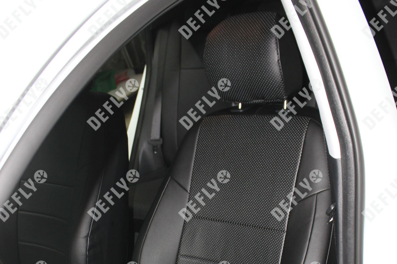 Чехлы на сиденья Kia Rio (FB), 2016-2022, экокожа черная