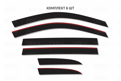 Дефлекторы окон 2D Toyota Ipsum/Gaia (SXM10), 1996-2004, комплект 6 шт.