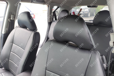 Чехлы на сиденья Honda Fit (GD), 2001-2007, экокожа черная