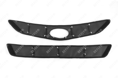 Утеплитель радиатора для Hyundai Solaris (RB), 2014-2017, рестайлинг, экокожа черная