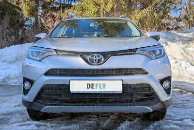 Утеплитель радиатора для Toyota RAV4 (XA40), 2015-2019, рестайлинг, экокожа черная