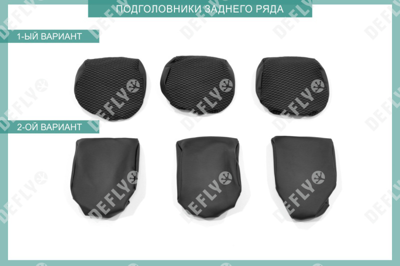 Чехлы на сиденья Лада Ларгус, 2012-2021, 5 мест, задний ряд 60/40, экокожа черная/жаккард