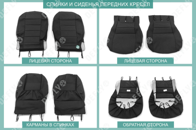 Чехлы на сиденья Mitsubishi Delica, 1994-2007, 6 мест, капитанские кресла, жаккард