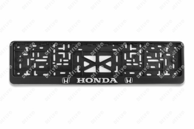 Рамка для номера автомобиля с защелкой, пластиковая, черная, HONDA серебро 