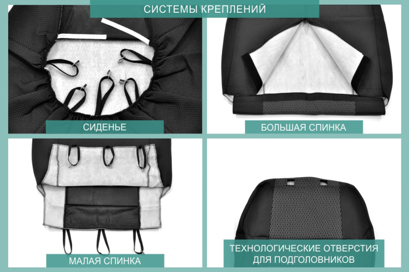 Чехлы на сиденья УАЗ Профи, 2017-н.в., 3 места, жаккард