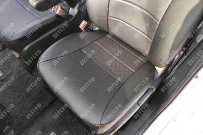 Чехлы на сиденья Honda Freed (GB3, GB4), 2008-2016, 4 места, капитанские кресла, экокожа черная