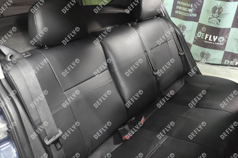 Чехлы на сиденья Opel Astra (H), 2004-2011, седан, хэтчбек, без подлокотника, экокожа черная