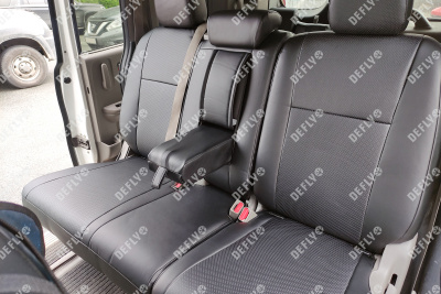 Чехлы на сиденья Honda Stepwgn (RP1-RP5), 2015-2021, 5 мест, вырезы для столиков, экокожа черная