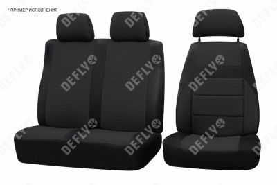 Чехлы на сиденья ГАЗон Некст, 2014-н.в., экокожа черная/замша черная