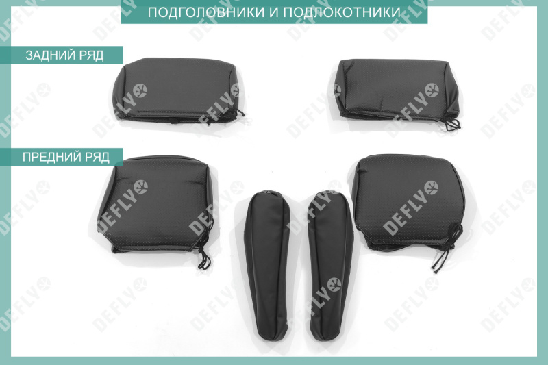 Чехлы на сиденья Honda Stepwgn (RF3, RF4), 2001-2003, 5 мест, экокожа черная