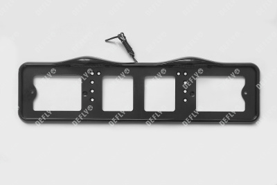 Рамка для номера автомобиля с верхней LED подсветкой, пластиковая, черная 