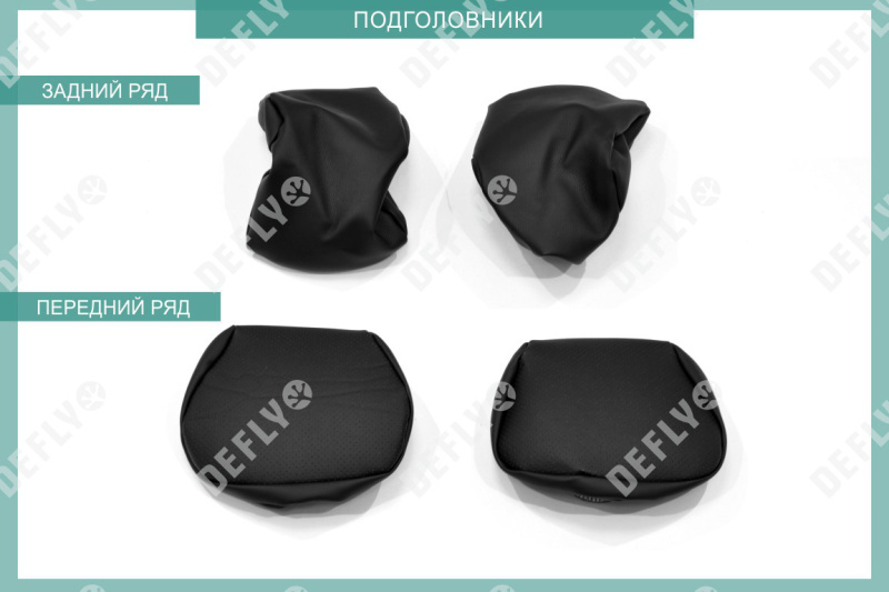 Чехлы на сиденья Hyundai Solaris, 2010-2017, седан, задний ряд 60/40, экокожа черная