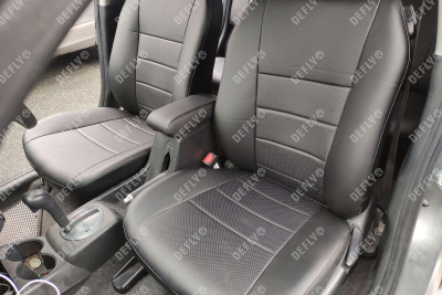 Чехлы на сиденья Honda Fit (GD), 2001-2007, экокожа черная