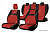 Чехлы на сиденья ВАЗ 2109/21099/2114/2115, Лада Нива (2131), 1993-2019, дополнительная боковая поддержка, жаккард черный/красный